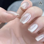 24PCS Cat Eye Short Reusable Press On Nail