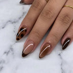 24pcs Nude Almond False Nails
