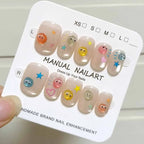 10Pcs French Style New Cute 3D Small Eyes Press on nails