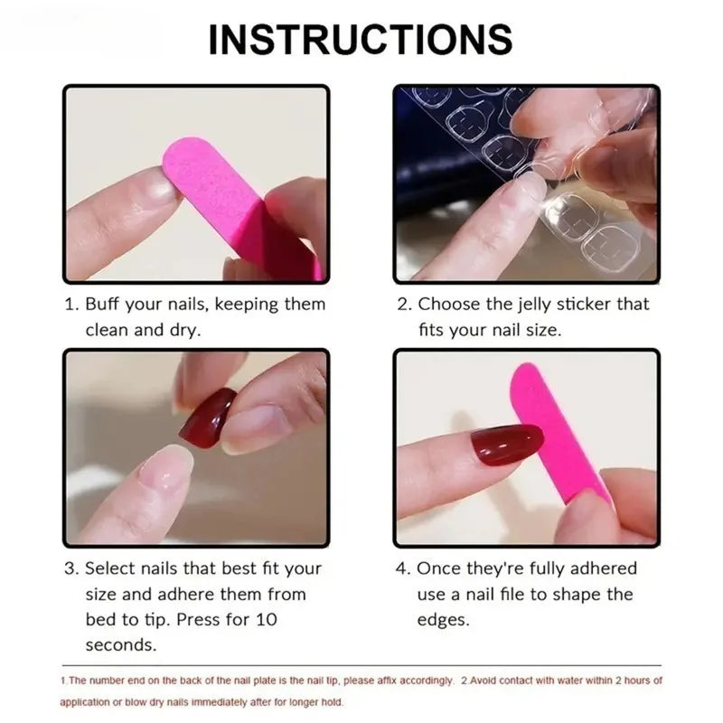 24PCS Sweet Pink French Press on Nails