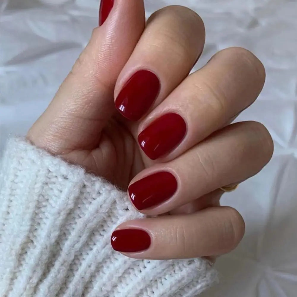 Sexy Red Short False Nails 24Pcs/Box