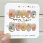 10Pcs French Style New Cute 3D Small Eyes Press on nails