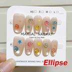 10Pcs French Style New Cute 3D Small Eyes Press on nails