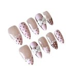 24PCS Sweet Pink French Press on Nails