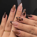 24pcs Nude Almond False Nails