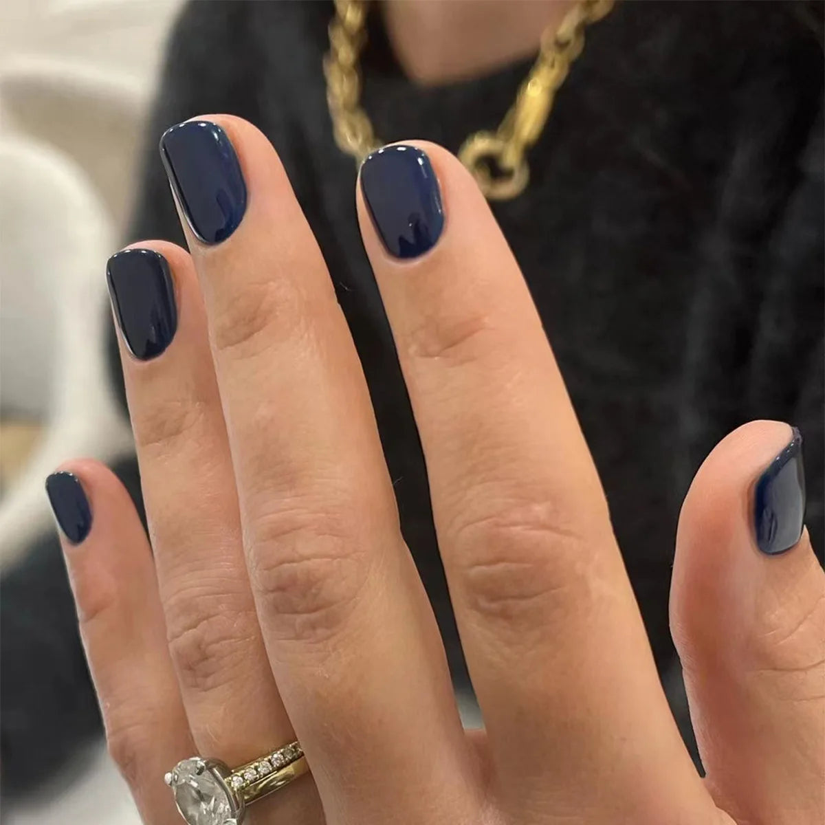24p/set Long French Full Coverage Acrylic Press on Nails