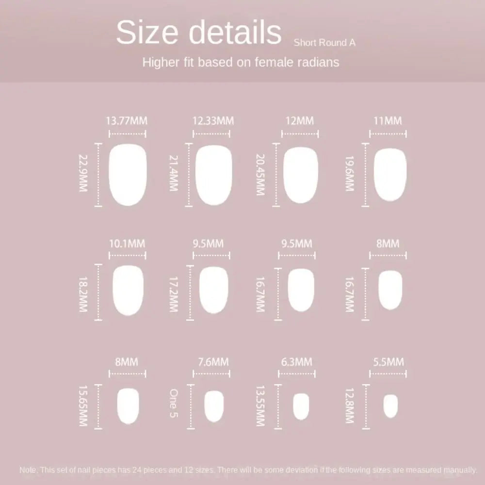 Sexy Red Short False Nails 24Pcs/Box