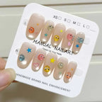 10Pcs French Style New Cute 3D Small Eyes Press on nails