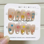 10Pcs French Style New Cute 3D Small Eyes Press on nails
