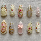 24PCS Sweet Pink French Press on Nails