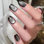 24PCS Cat Eye Short Reusable Press On Nail
