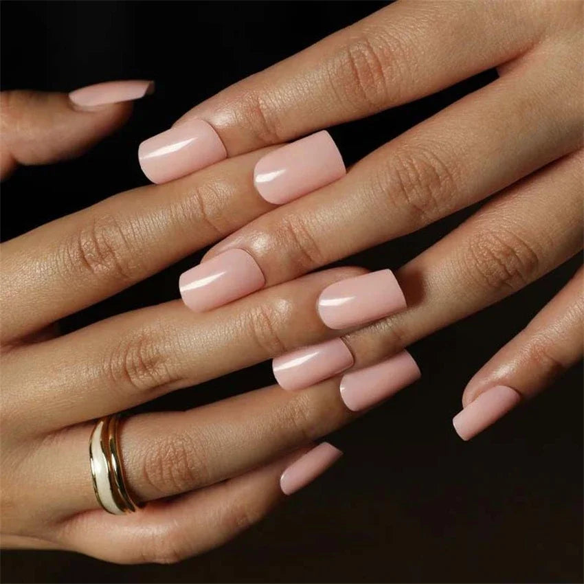 24p/set Long French Full Coverage Acrylic Press on Nails