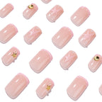 24Pcs Short French Press On Nails With Ocean element