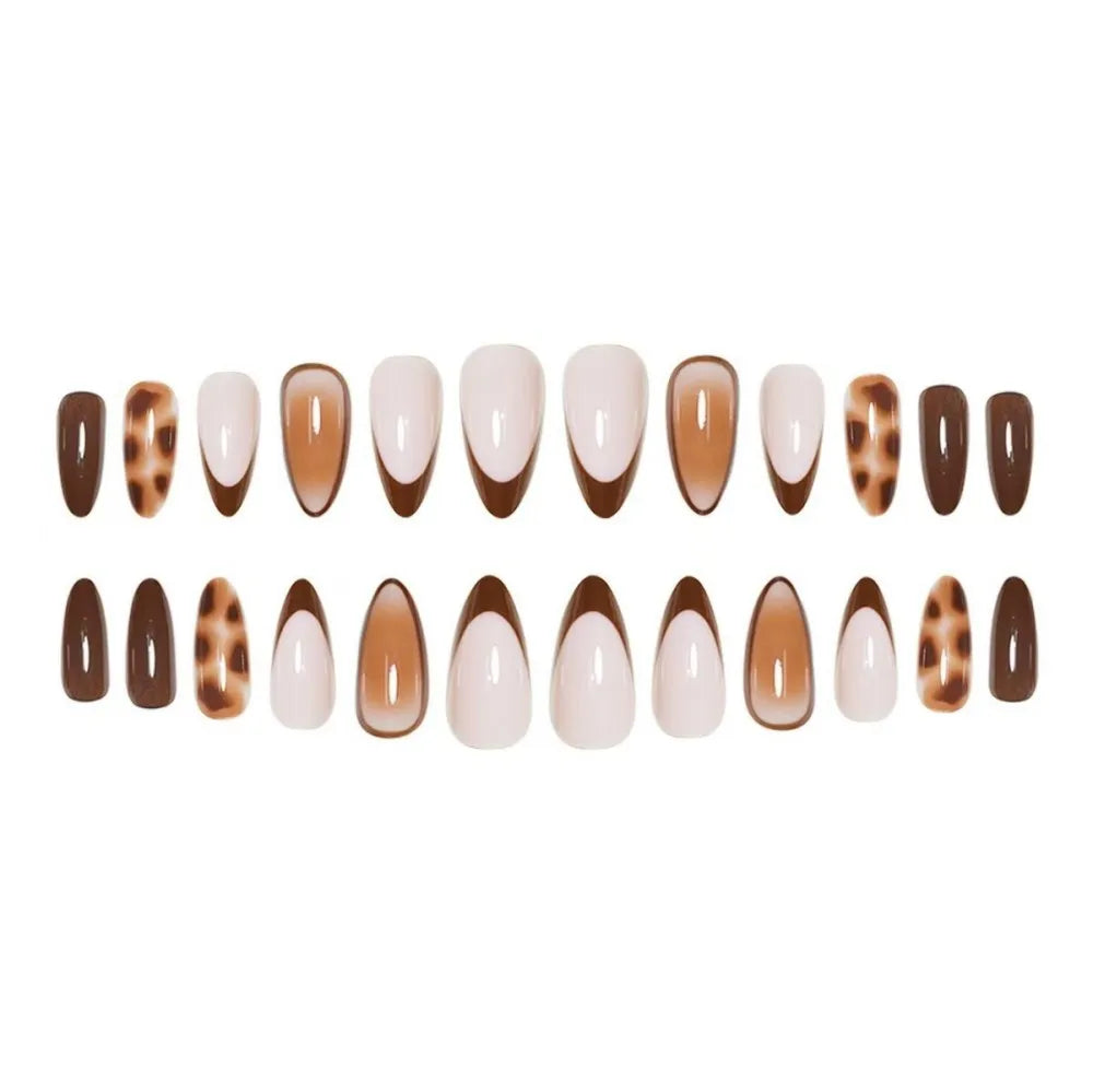 24pcs Nude Almond False Nails