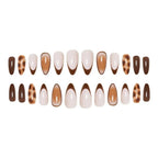 24pcs Nude Almond False Nails
