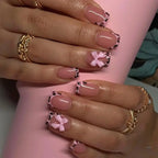 Lovely Bows Artificial Leopard French Tip False Nails