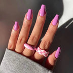 24p/set Long French Full Coverage Acrylic Press on Nails