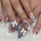 24PCS Sweet Pink French Press on Nails