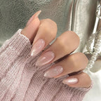 24Pcs Pink Cat's Eye Press on Nails