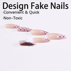 24PCS Sweet Pink French Press on Nails