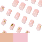 24Pcs Short French Press On Nails With Ocean element