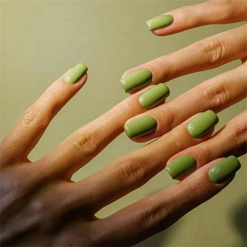 24p/set Long French Full Coverage Acrylic Press on Nails